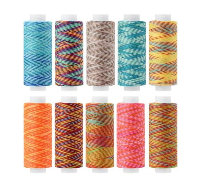 10pcs Set Polyester Variegated Embroidery Machine Thread Kit 300 Yard ...