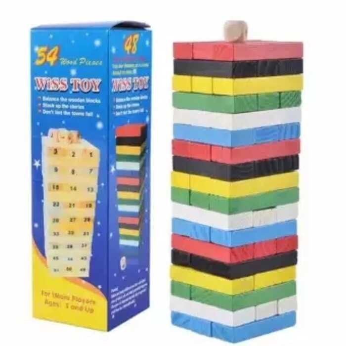 YUYU Wooden 48 piraso Digital Jenga Multiplayer Game Block Bricks Folds High Tumbling Tower