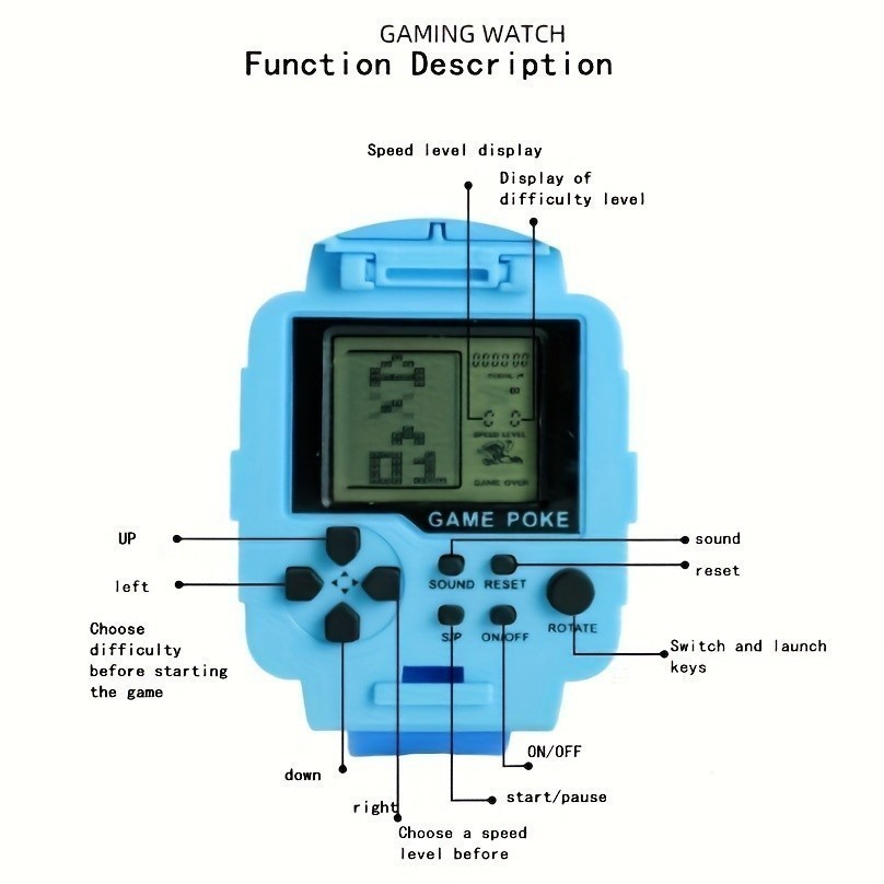 Kegllect Children's Digital Watch with 26 Game Cartoon Kids Led Toy ...