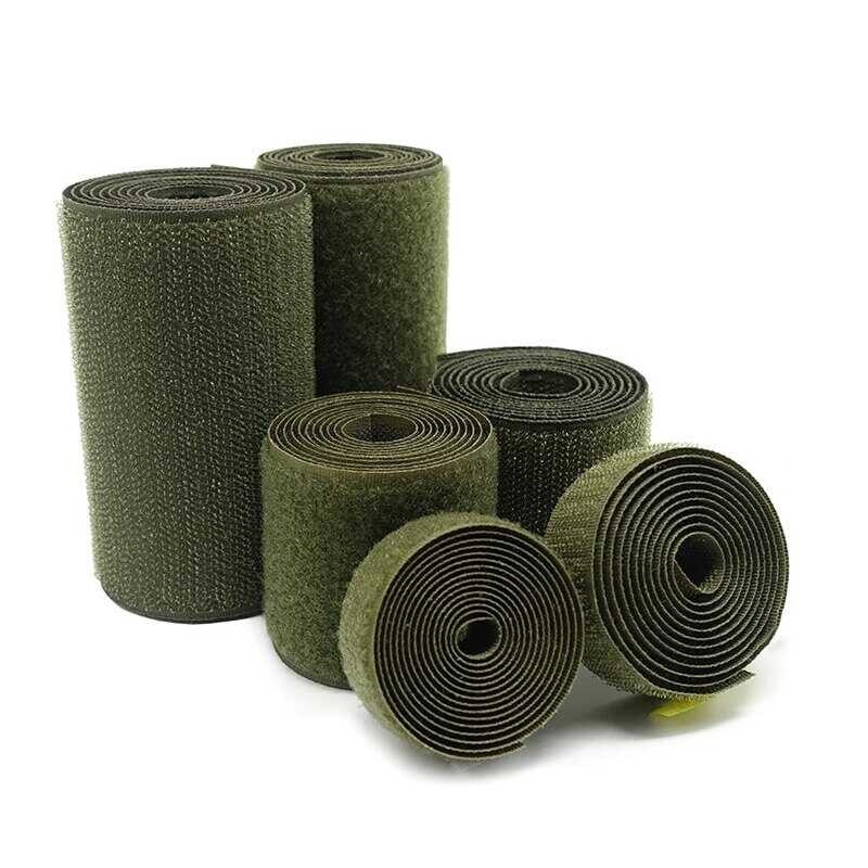 2m*3cm Olive Green Nylon Velcros Fastener Tape No Adhesive Sewing Magic