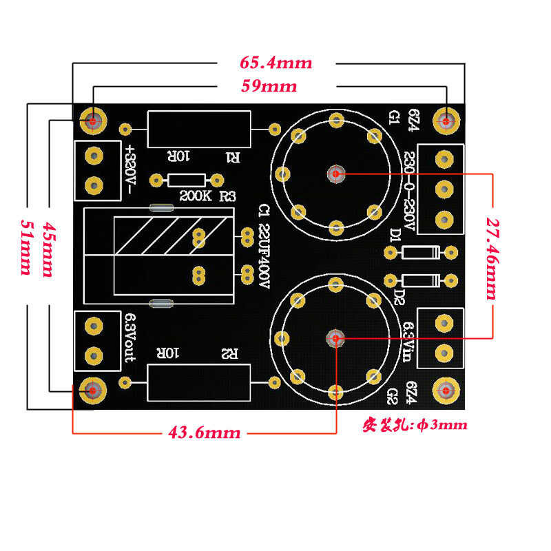 6Z4 Tube Preamplifier Bile Rectifier Filter Board Experimental Power ...