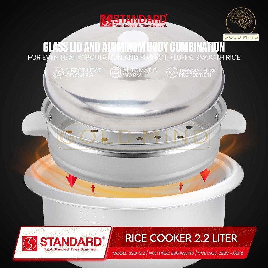 STANDARD Rice Cooker 2.2 Liters 10 Cups 700w - Yellow Elephant | Shopee ...