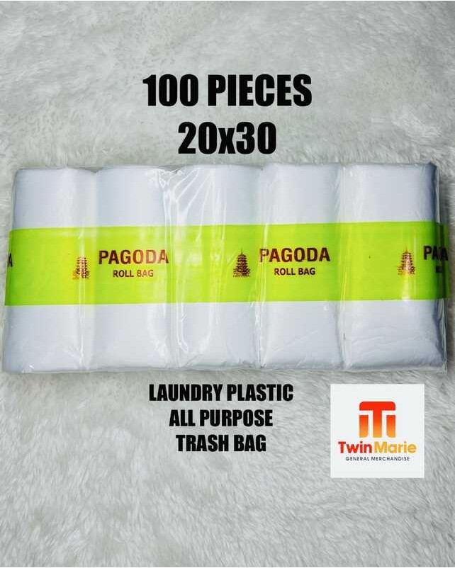 20X30 TRASH BAG / LAUNDRY PLASTIC PAGODA BRAND HD ROLL (LAHAT NALAYO ...