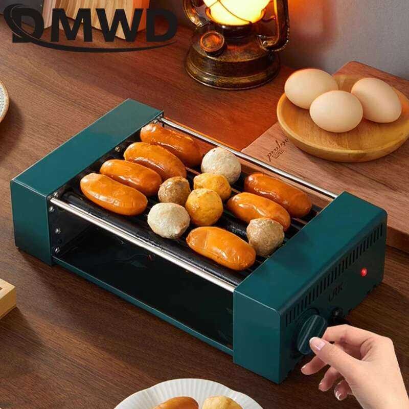 Mini DMWD Electric Hot Dog Roller Heating Non-Stick 2/3 Rods Home ...