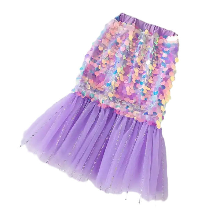 2024 New Fahion Custom Cute Little Mermaids Sparkle Sequined Girls ...