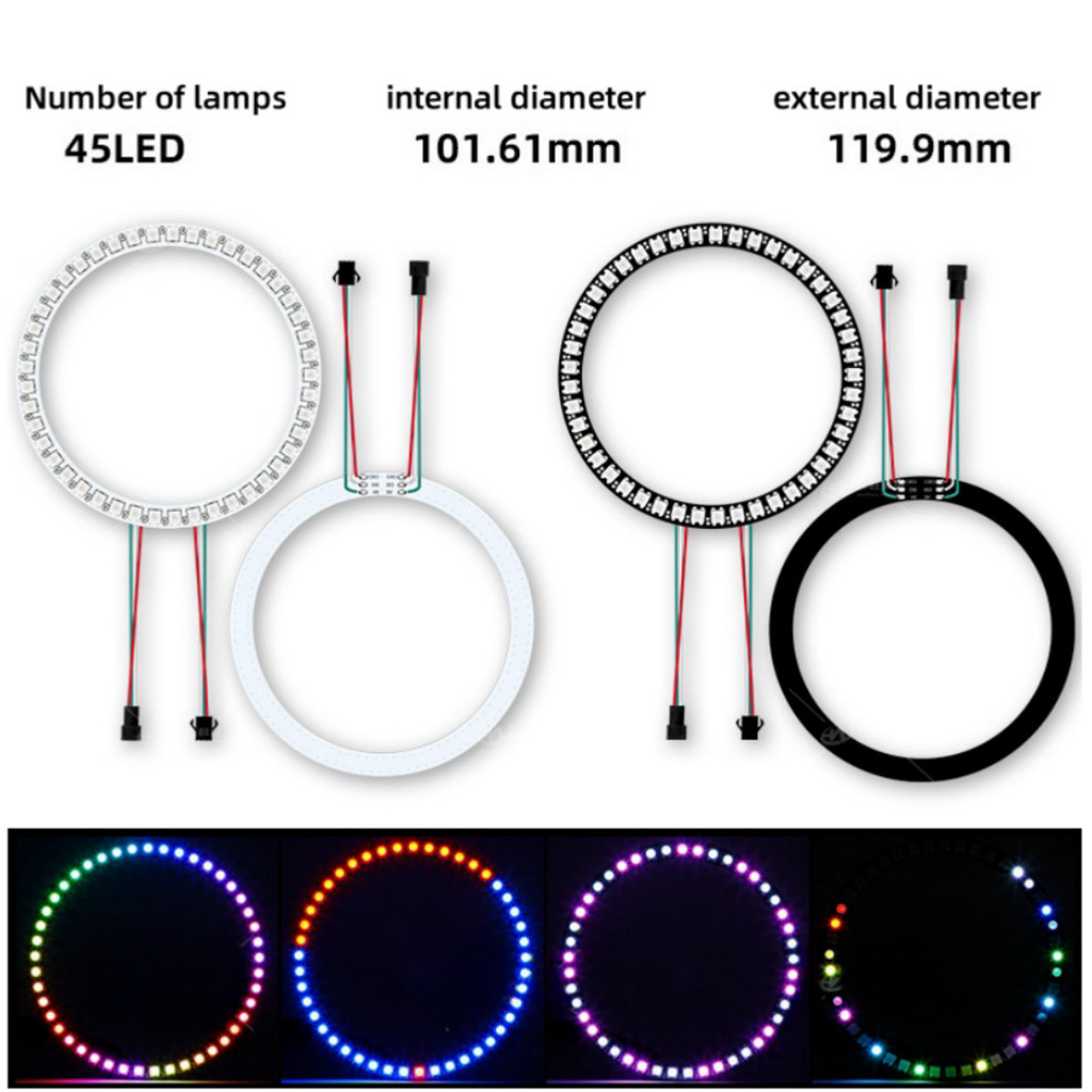 DC5V Ws2812 Led Pixel Ring Full Color LED Ring Lamp 8/16/24/35/45Leds ...