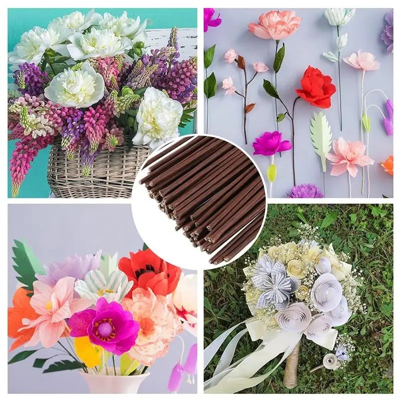10PCS 14/20/30/40cm Gauge LightGreen Floral Wire Stems for Artificial ...