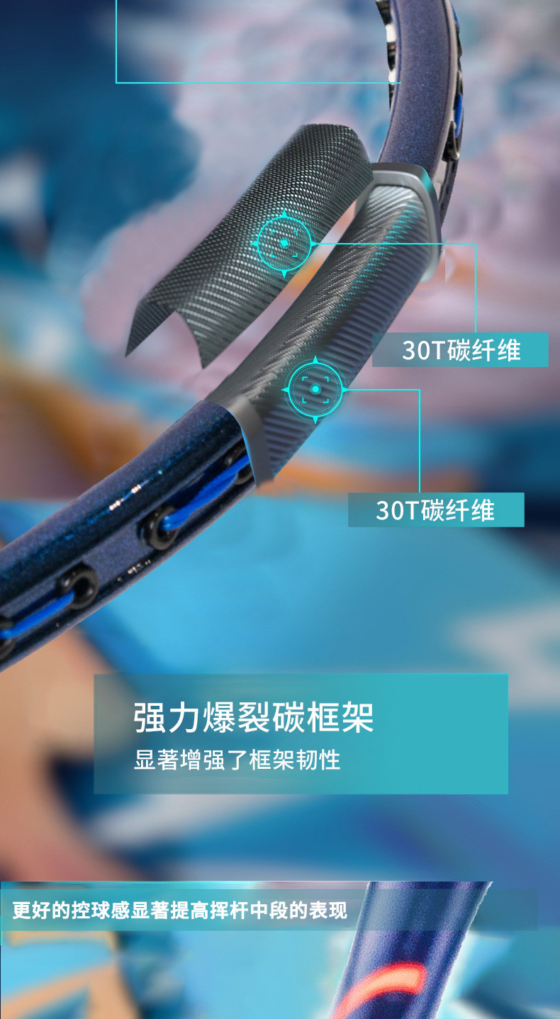 ALP Aluminum Carbon Badminton Racket LT Thunder Carbon Fiber Training ...