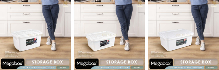 Megabox Organizer Storage Box Transparent Clear Bundle of 2 | Shopee ...