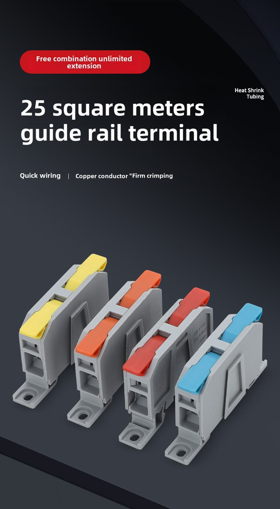 Quick Terminal Block TL-25Square Large Current Wire Connector DIN Rail ...