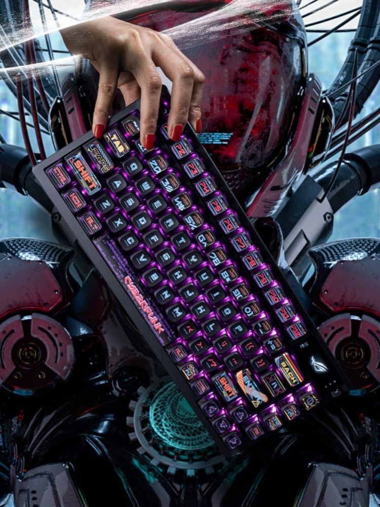 Cyberpunk Functional Party ASA Height Keycap PBT Sublimation Four-sided ...