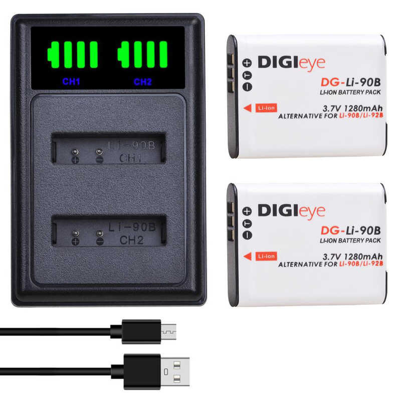 Li-90B LI90B LI-92B Battery+ USB Dual Charger for Olympus Tough TG-6 TG ...