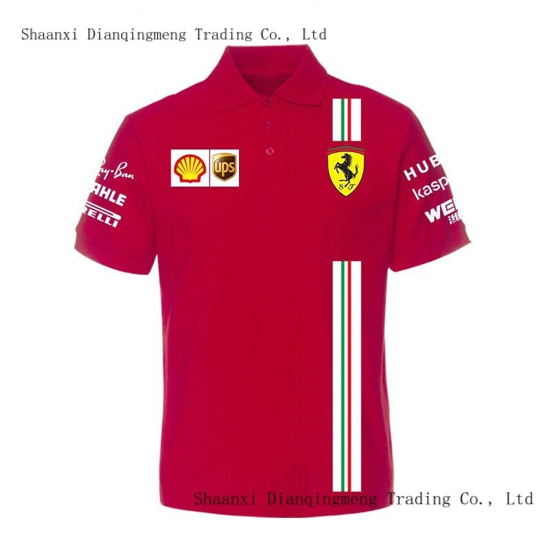 2024New Ferrari F1 Racing Suit Unisex Short sleeved T shirt POLO Shirt Flip Collar Shopee Philippines