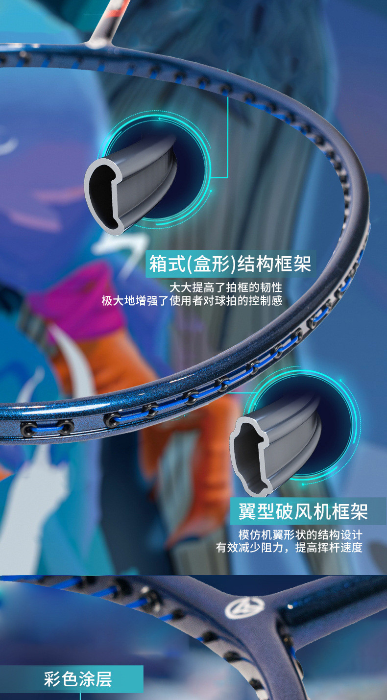 ALP Aluminum Carbon Badminton Racket LT Thunder Carbon Fiber Training ...