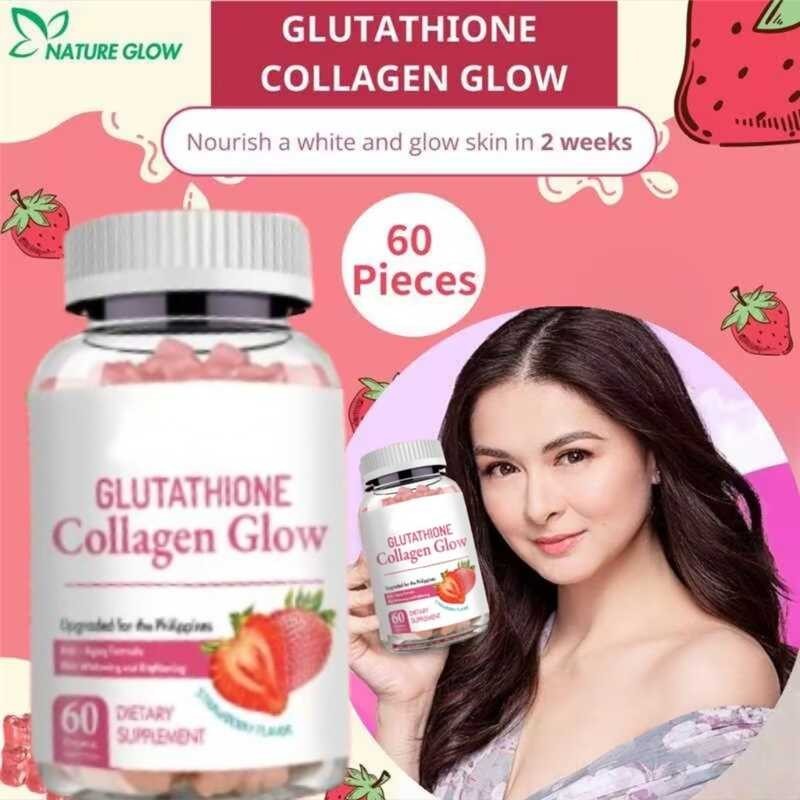 Nature Glow Glutathione Collagen Gummies Anti-Aging Whitening Skin Glow ...