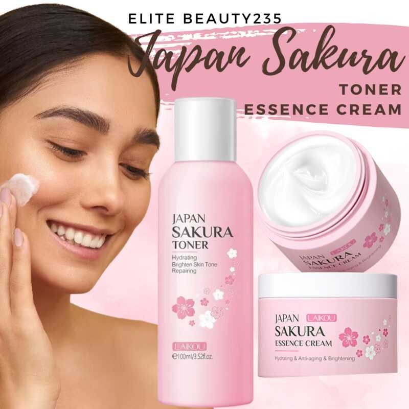 AUTHENTIC Japan Sakura Toner and Essence Cream Antiaging Eye Cream