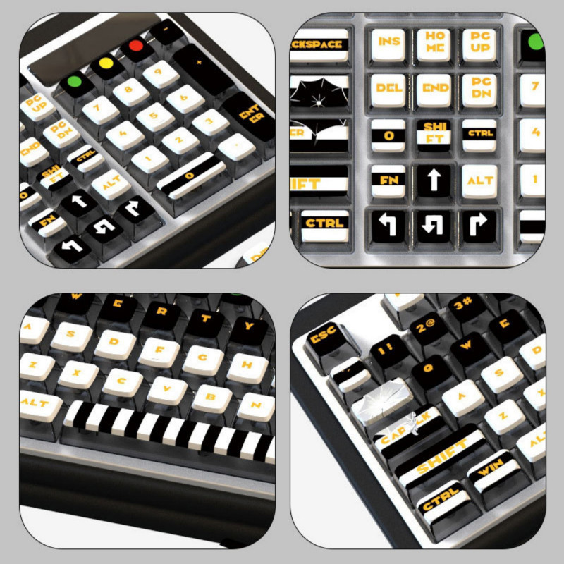 Zebra Crossing Theme Pudding Translucent Keycaps 116 Keys PBT Dye ...