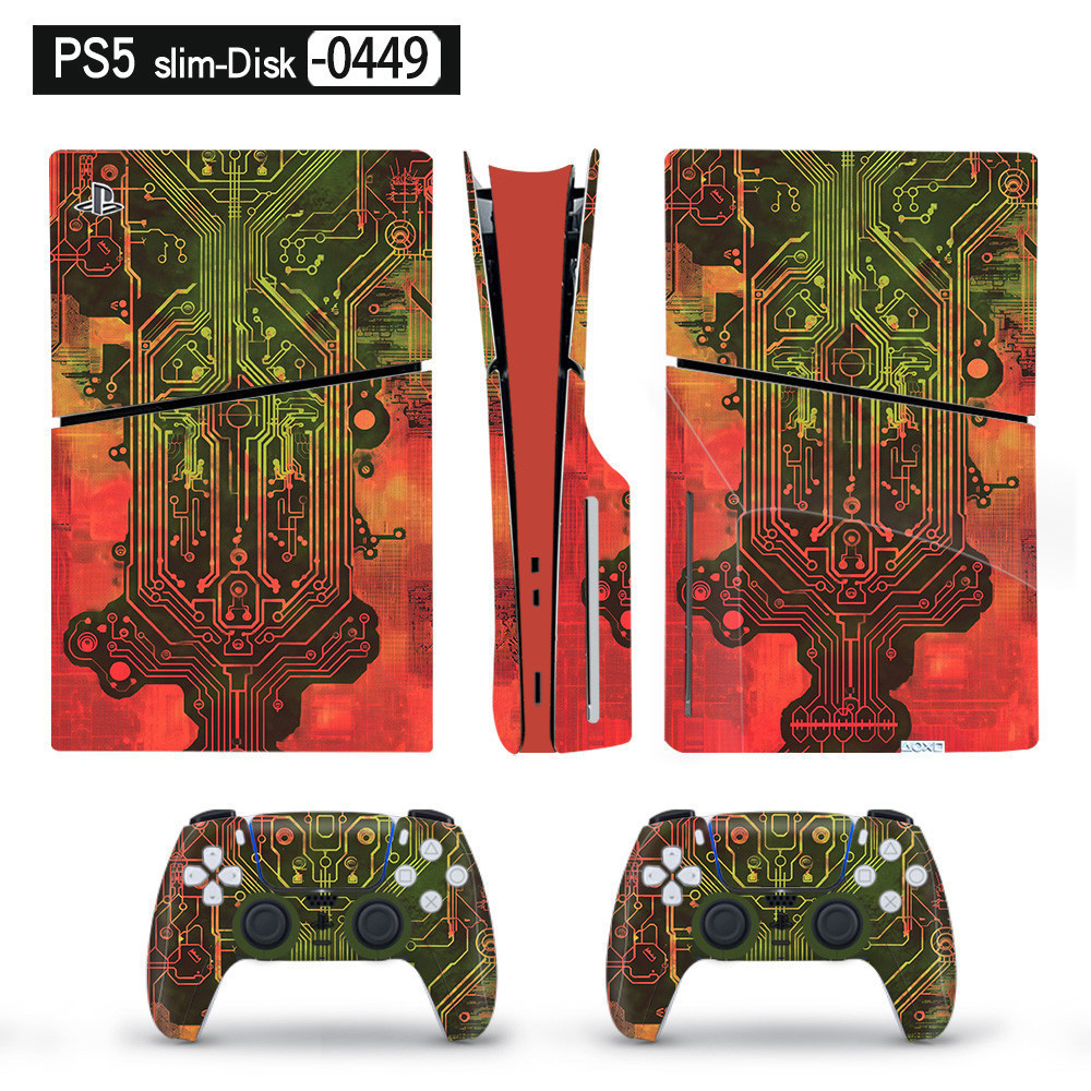 Protective Sticker Vinyl Skin for PS5 Slim Disc Console Full Set Decal ...