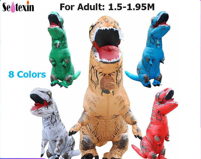 Jurassic World Inflatable Dinosaur Trex Costume Suit Air Fan Operated ...