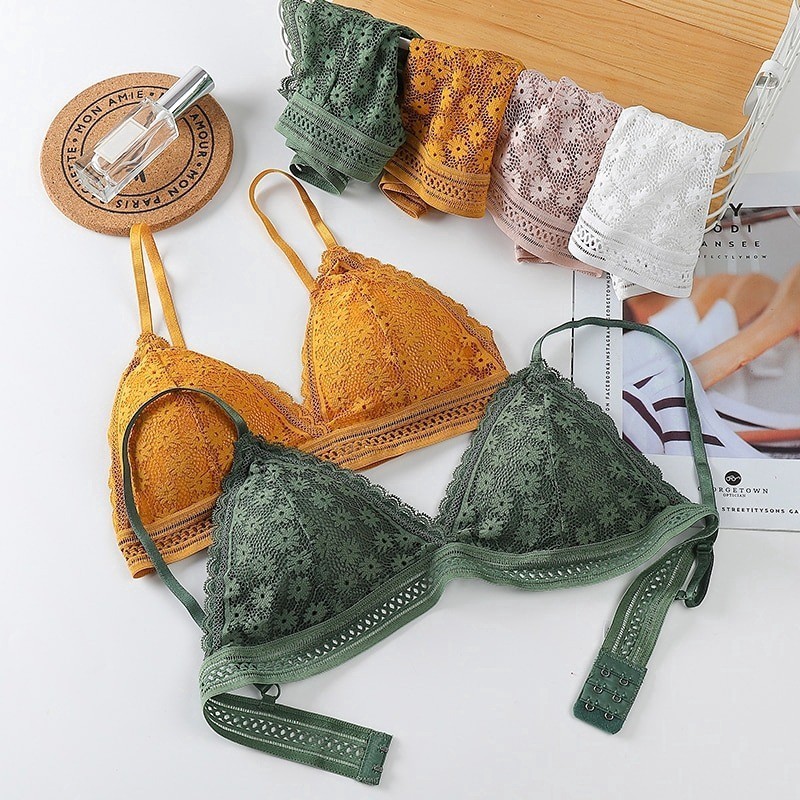 ZXYOUPING Sexy Lace Bra and Panty Set Push Up Bra Lace Panty Set ...