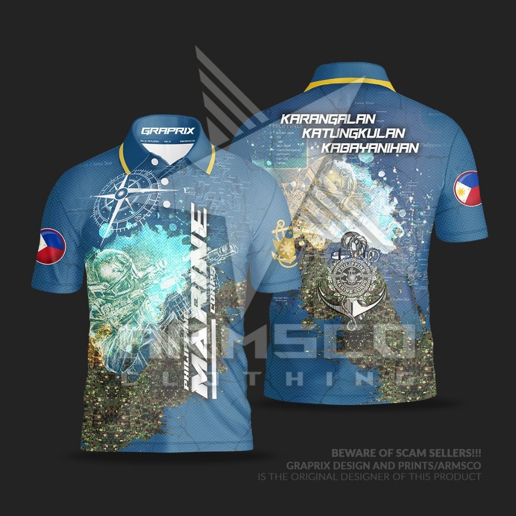 Marine Corps V3 Full Sublimation Polo Shirt All-over Print Polydex 