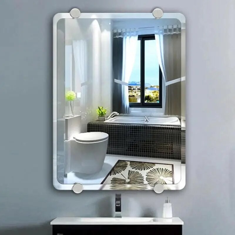 Mini Round Zinc Alloy Wall Hanging Mirror Fixed Clip Living Room Glass ...