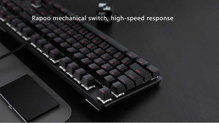 Rapoo V500 Alloy Blue Switch Mechanical Keyboard Lifecycle:50 Million 