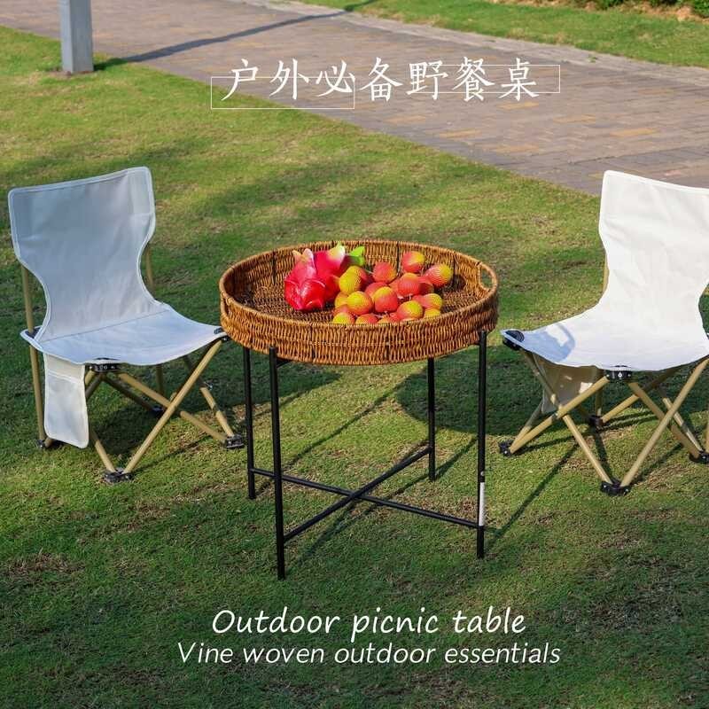 Pitnik table labas, portable nakatiklop rattan tulad table, stove ...