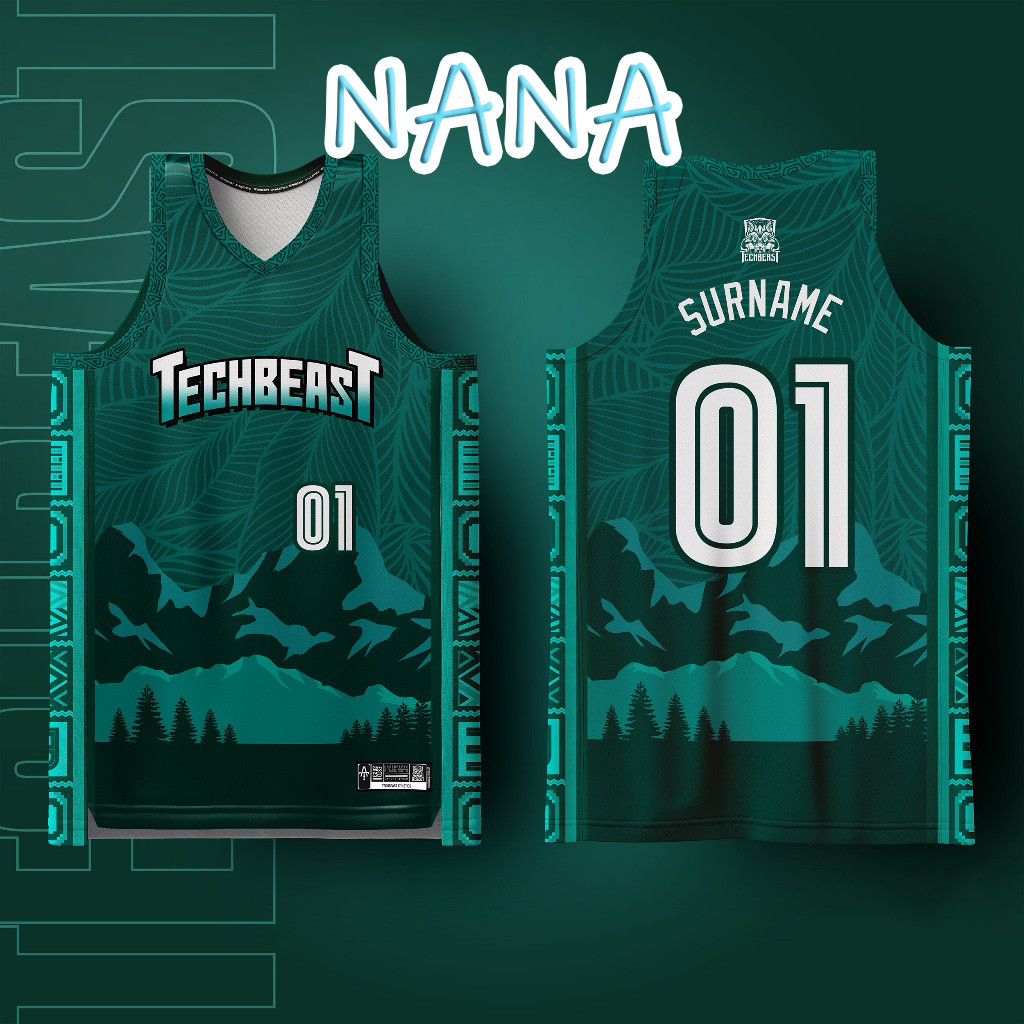 【Nana】Kanji Full Sublimation Basketball Jersey Techbeast ( CUSTOM NAME ...