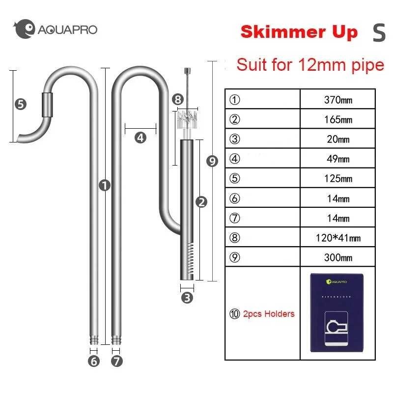 Skimmerup12 Aquarium Inlet Outlet Lily Pipe Stainless Steel Water