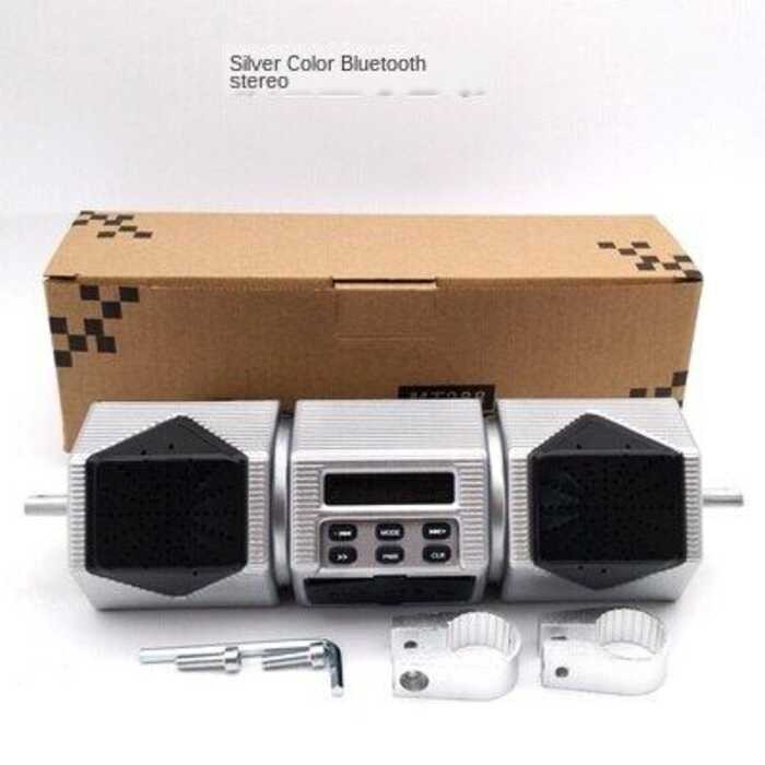 Sliver Motorcycle Audio Bluetooth Speaker Mp3 Music Player Subwoofer ...