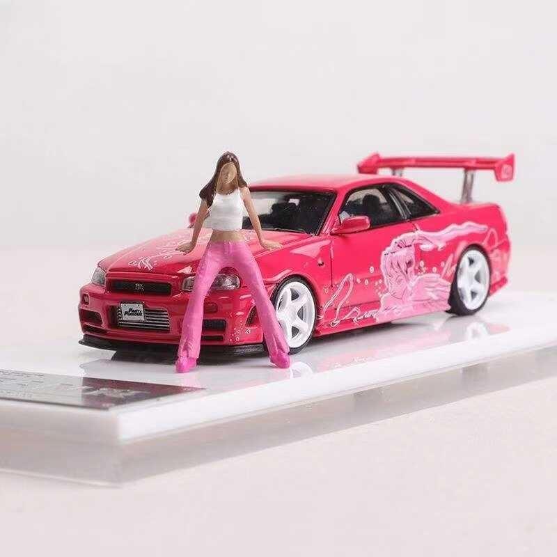 Fast Speed FS1:64 Skyline GTR R34 high tail FNF Fast pink alloy