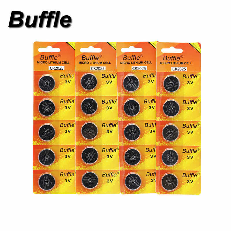 Buffle 20Pcs*4packs CR2025 2025 DL2025 3V Lithium Battery Button Cell