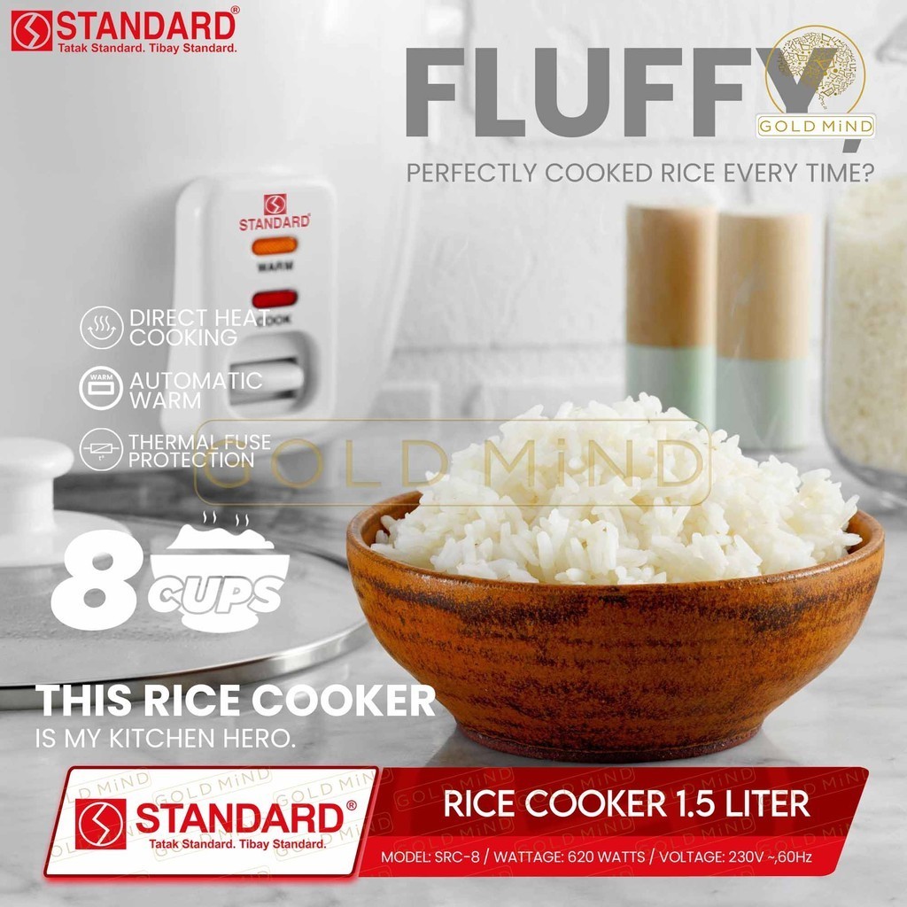 Standard Rice Cooker 1.5l (Plain White) - Yellow Elephant | Shopee ...