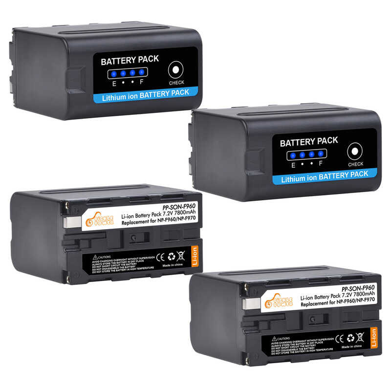 thumbnail image 2 of 3-Pack 8800mAh NP-F970 Replacement Batteries For Sony Camcorders - Compatible With DCR-VX2100, HDR-FX1, HVR-Z1U & More 2 of 11
