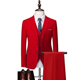 Men Boutique Suits Sets Groom Wedding Suits Pure Color Formal Wear 