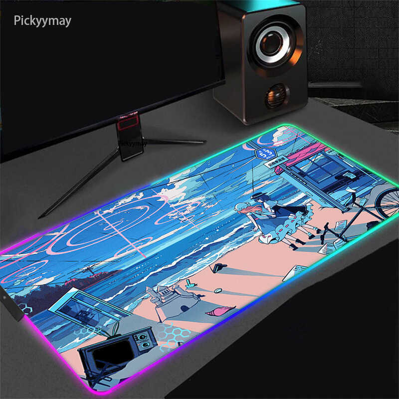 RGB Anime Mousepad LED Laptop Gamer Mausepad Gaming Acceossories Mouse ...