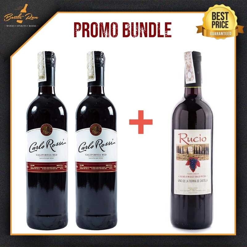 PROMO 2PCS Carlos Rossi California Red 750ml & 1PC Rucio Tempranillo ...