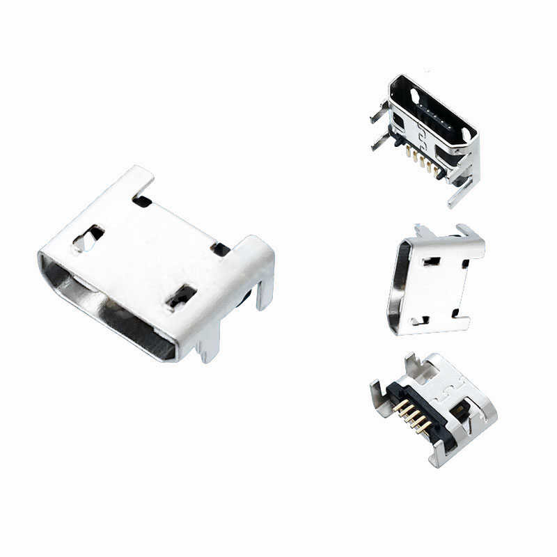 Quality 10Pcs High Micro USB Type B 5Pin Female Socket 4 Vertical Legs ...