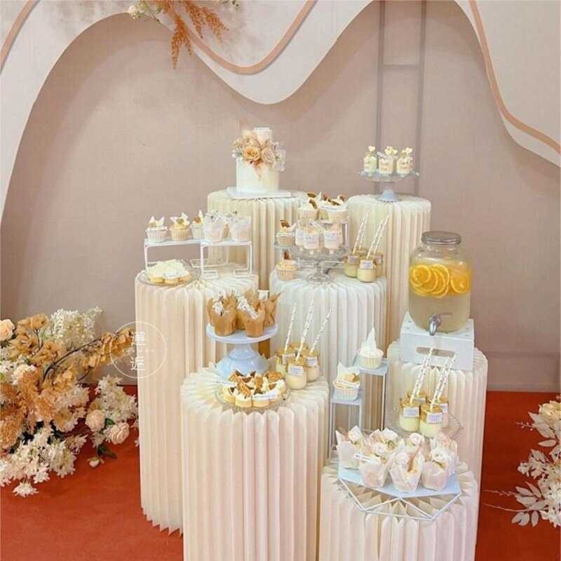 Paper Folding Cylinder Display Rack Para Sa Wedding Birthday Party ...