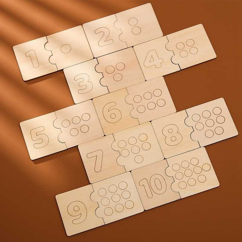 Kids Math Wooden Alphabet Number Shape Matching 3D Puzzle Board Game ...