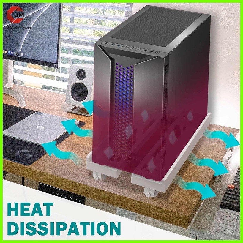 ஐ Under Desk CPU Holder Computer Stand with 4 Caster Wheels Adjustable ...