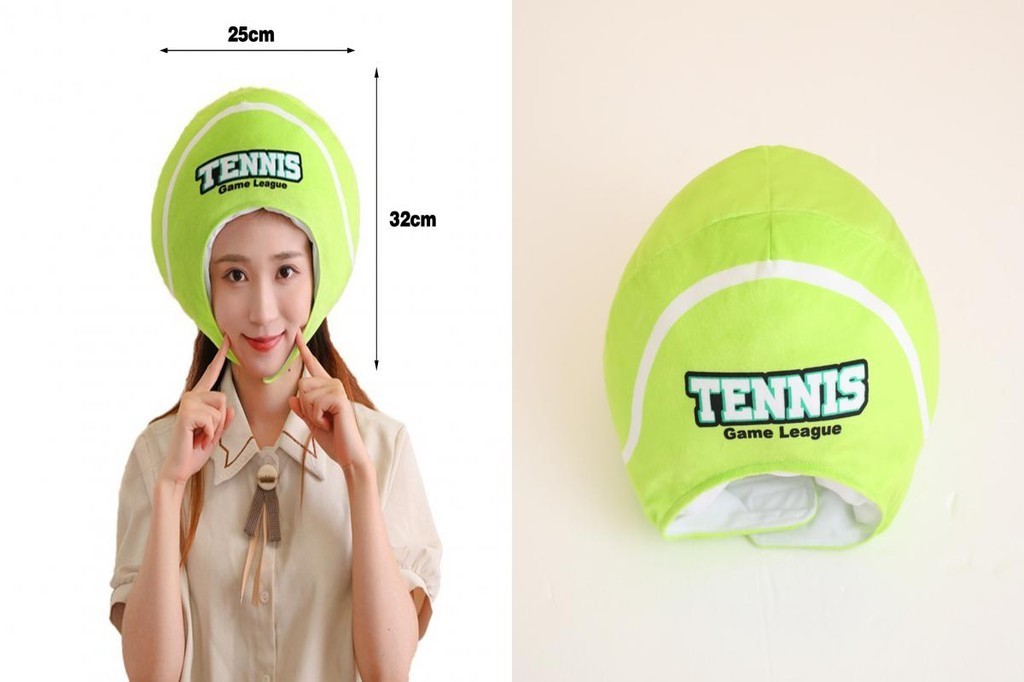 Plush Hats for Indoor Events Fun Tennis Ball Headgear for Cosplay and