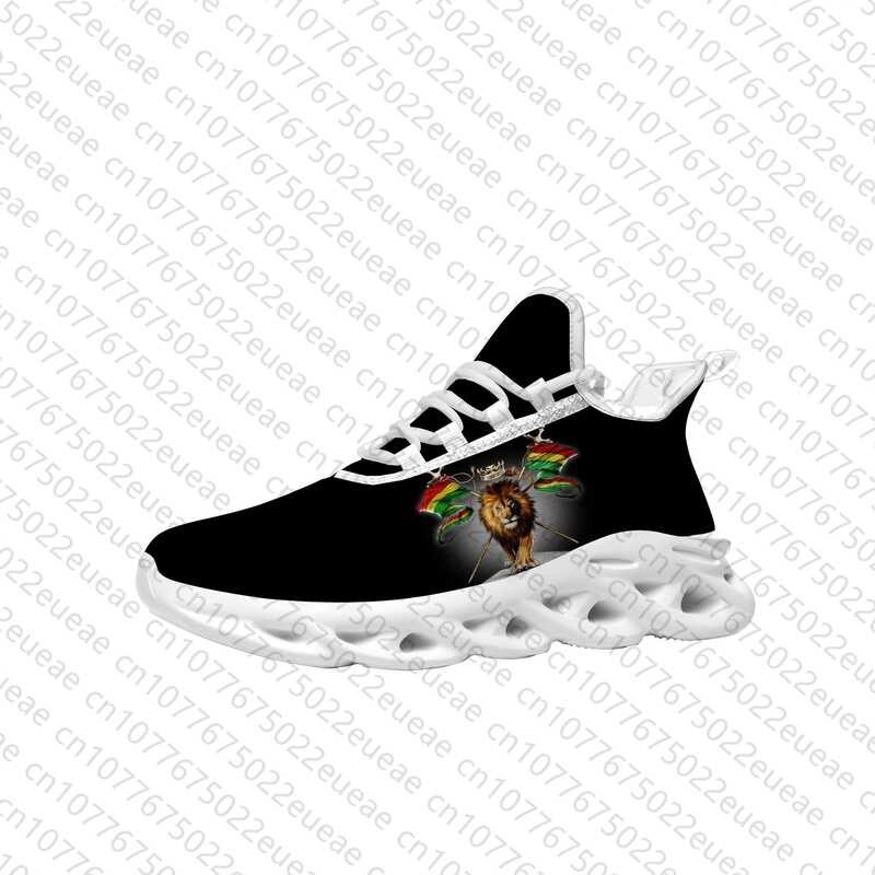 Reggae Rastafarian Rasta Rastafari Lion ng Judah Flats Sneakers Mens ...