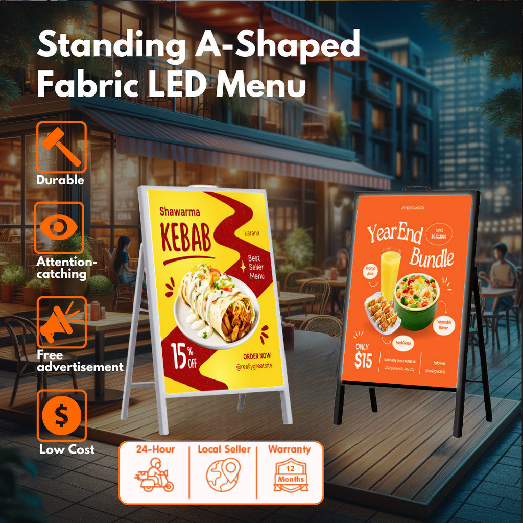 LED Fabric Standing Menu Board/ Outdoor Standing LED Menu/ Outdoor ...