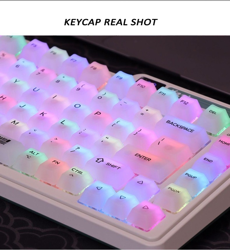 132 Keys Crystal Transparent Keycaps Cherry CBSA Profile Blank Backlit ABS Keycaps For Mechanical Keyboard Blank Keycaps - 7 - View #2