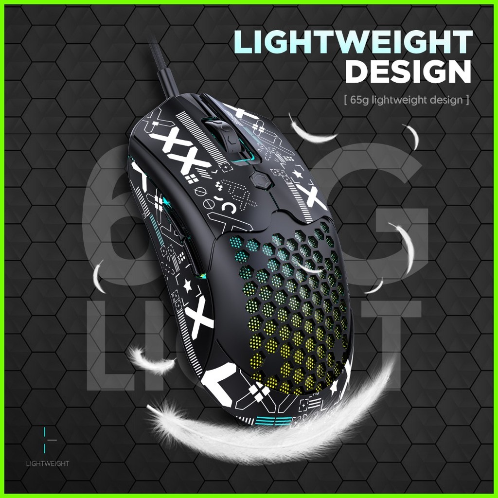CPSTECH M5 Wired Gaming Mouse 12000 Dpi 16 Rgb Backlit Ultralight With ...