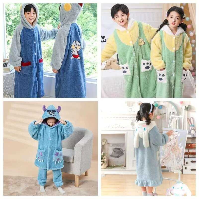 Tt Tt 2025 Kawaii Sanrio Kuromi Cardigan Robe Fuzzy Cinnamoroll Anime ...