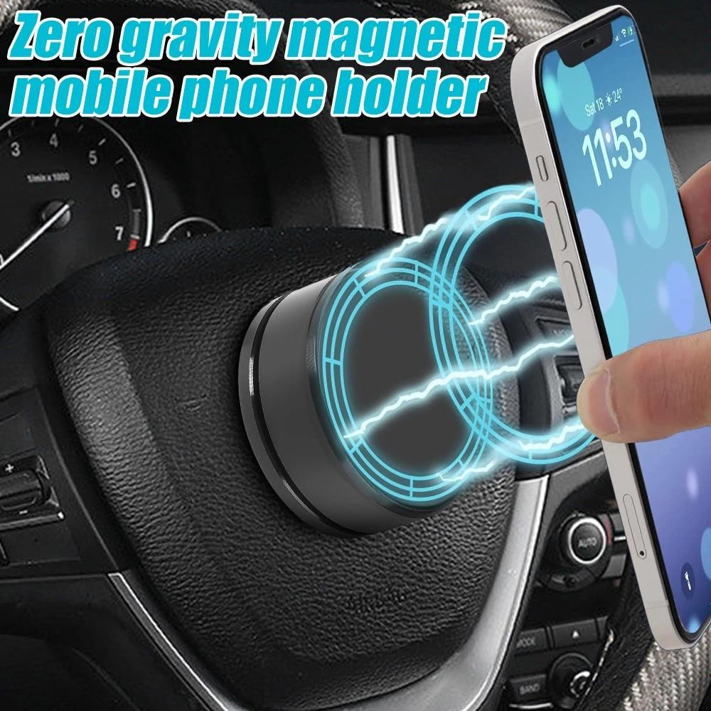Magnetic Round Car Phone Holder Steering Wheel Phone Stand Mount ...