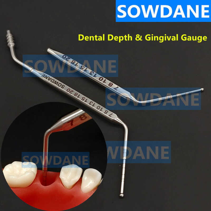 Dental Implant Depth Gingival Gauge Depth Measuring Ruler Deep Probe